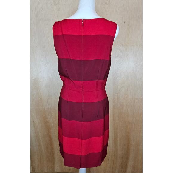 Banana Republic Red Stripe Sleeveless Sheath Dress Size 4 - Picture 2 of 8